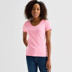 St. John's Bay Womens V Neck Short Sleeve T-Shirt