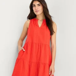 St. John's Bay Womens V Neck Sleeveless A-Line Dress