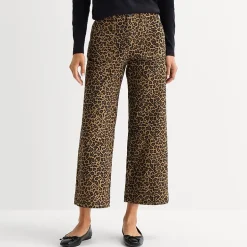 St. John's Bay Womens Wide Leg High Rise Cropped Pant