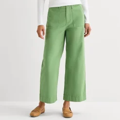 St. John's Bay Womens Wide Leg High Rise Cropped Pant