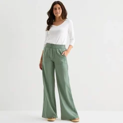 St. John's Bay Womens Wide Leg High Rise Pull-On Pant