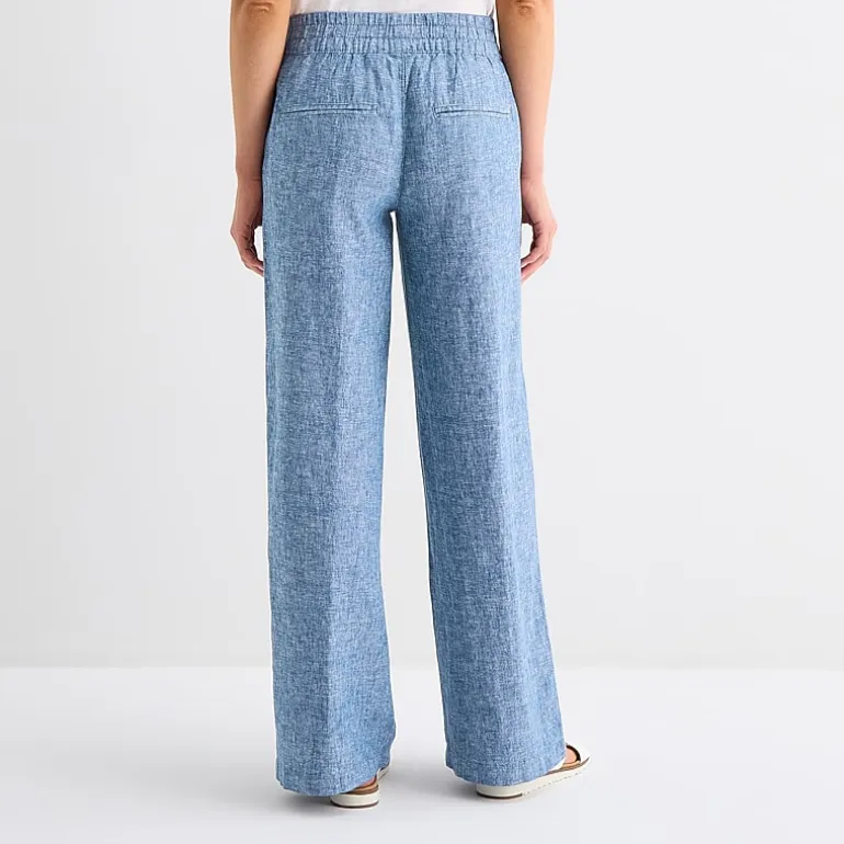 St. John's Bay Womens Wide Leg High Rise Pull-On Pant