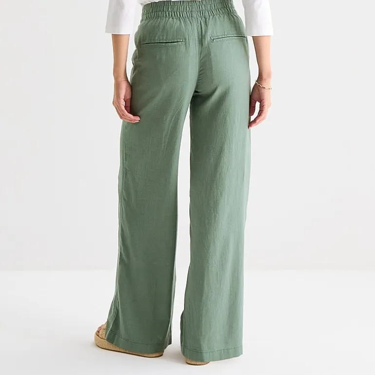 St. John's Bay Womens Wide Leg High Rise Pull-On Pant