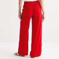 St. John's Bay Womens Wide Leg High Rise Pull-On Pant