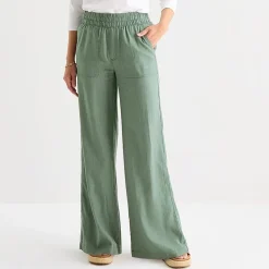 St. John's Bay Womens Wide Leg High Rise Pull-On Pant