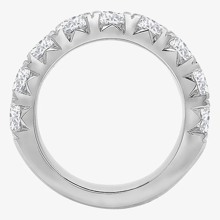 9-Stone (H-I / Si1) Womens 5MM 2 3/4 CT. T.W. Lab Grown White Diamond 14K Gold Anniversary Wedding Band