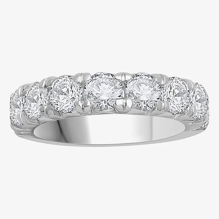 9-Stone (H-I / Si1) Womens 5MM 2 3/4 CT. T.W. Lab Grown White Diamond 14K Gold Anniversary Wedding Band
