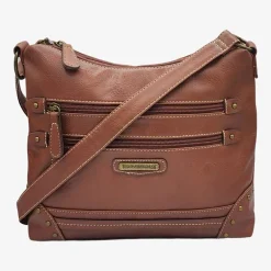 Stone Mountain Laredo Riveted Leather Irene Hobo Bag