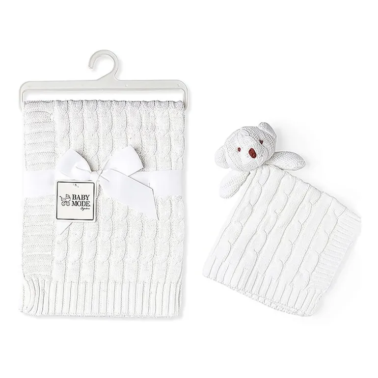 3 Stories Trading Company Baby Cable Knit Gift Set 2-pc. Baby Blanket