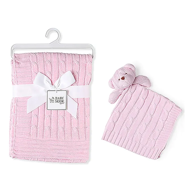 3 Stories Trading Company Baby Cable Knit Gift Set 2-pc. Baby Blanket