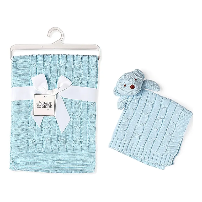 3 Stories Trading Company Baby Cable Knit Gift Set 2-pc. Baby Blanket