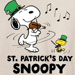 St Patrick'S Day Womens Juniors Crew Neck Short Sleeve Regular Fit Peanuts Snoopy Graphic T-Shirt