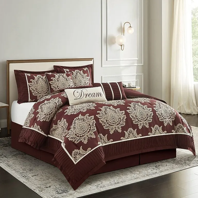Stratford Park Thess 7pc Damask + Scroll Lightweight Comforter Set