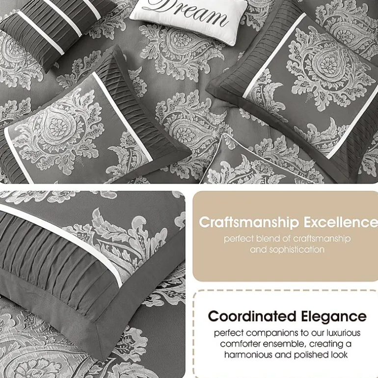 Stratford Park Thess 7pc Damask + Scroll Lightweight Comforter Set