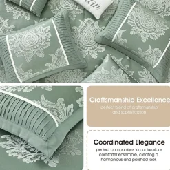 Stratford Park Thess 7pc Damask + Scroll Lightweight Comforter Set