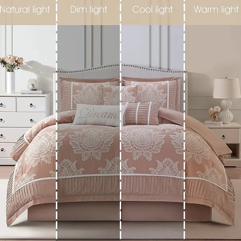 Stratford Park Thess 7pc Damask + Scroll Lightweight Comforter Set
