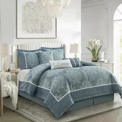 Stratford Park Thess 7pc Damask + Scroll Lightweight Comforter Set
