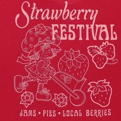 Strawberry Oversized Tee Womens Juniors Crew Neck Short Sleeve Oversized Strawberry Shortcake Graphic T-Shirt