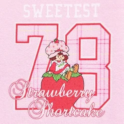 Strawberry Shortcake Sweatpant Womens Juniors Wide Leg Mid Rise Strawberry Shortcake Fleece Sweatpant