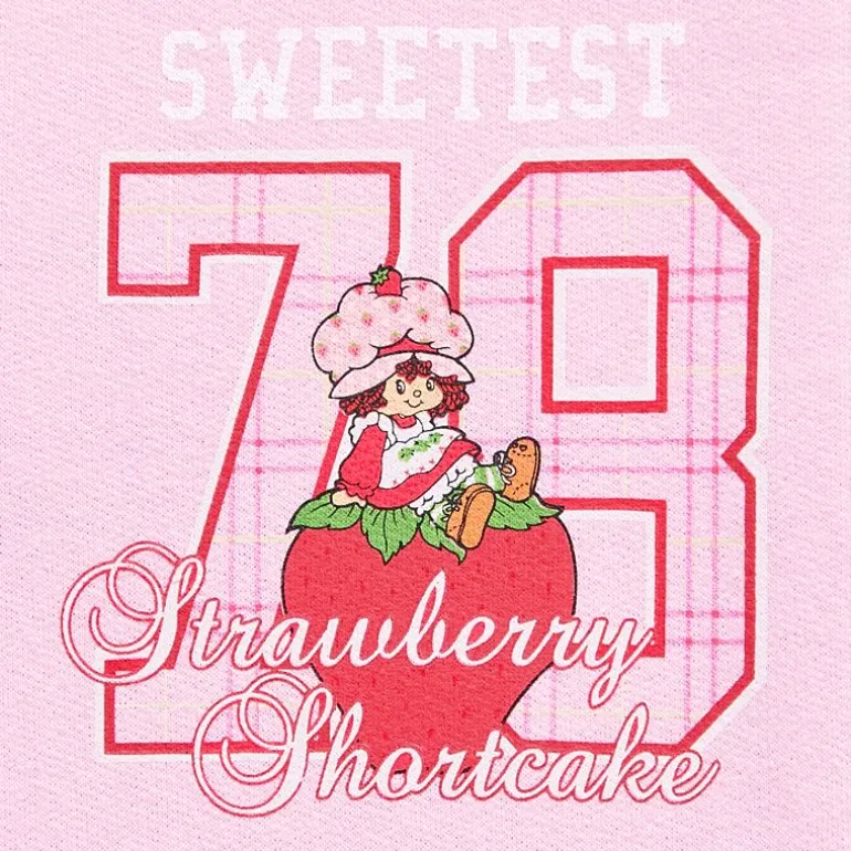 Strawberry Shortcake Sweatpant Womens Juniors Wide Leg Mid Rise Strawberry Shortcake Fleece Sweatpant