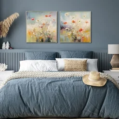 Streamline Art Blooms In The Meadow I Framed Canvas Art