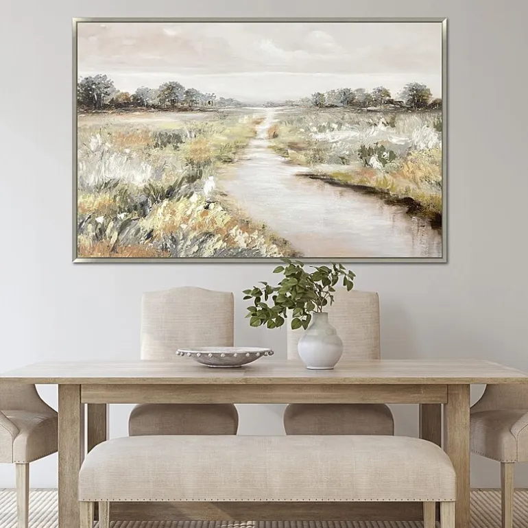Streamline Art Quiet Meadow Hand Embellished Canvas Art
