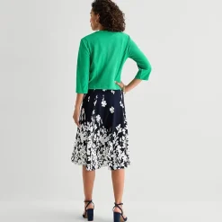 Studio 1 Womens Petite Midi Floral Jacket Dress