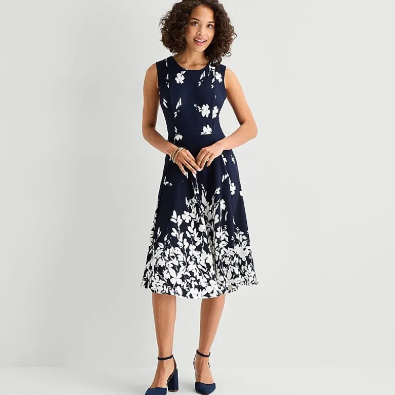 Studio 1 Womens Petite Midi Floral Jacket Dress