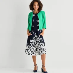 Studio 1 Womens Petite Midi Floral Jacket Dress
