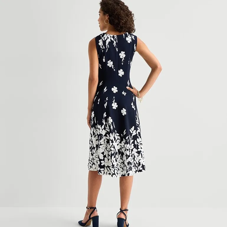 Studio 1 Womens Petite Midi Floral Jacket Dress