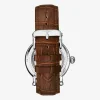 Stuhrling Mens Automatic Brown Leather Strap Watch 4000.4