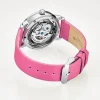 Stuhrling Womens Automatic Pink Leather Strap Watch 3982 3