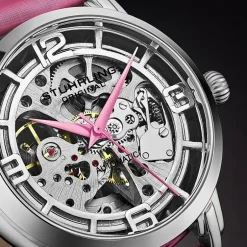 Stuhrling Womens Automatic Pink Leather Strap Watch 3982 3