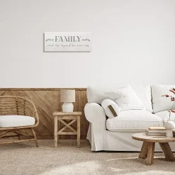 Stupell Industries Family Life Begins Love Never Ends Canvas Art