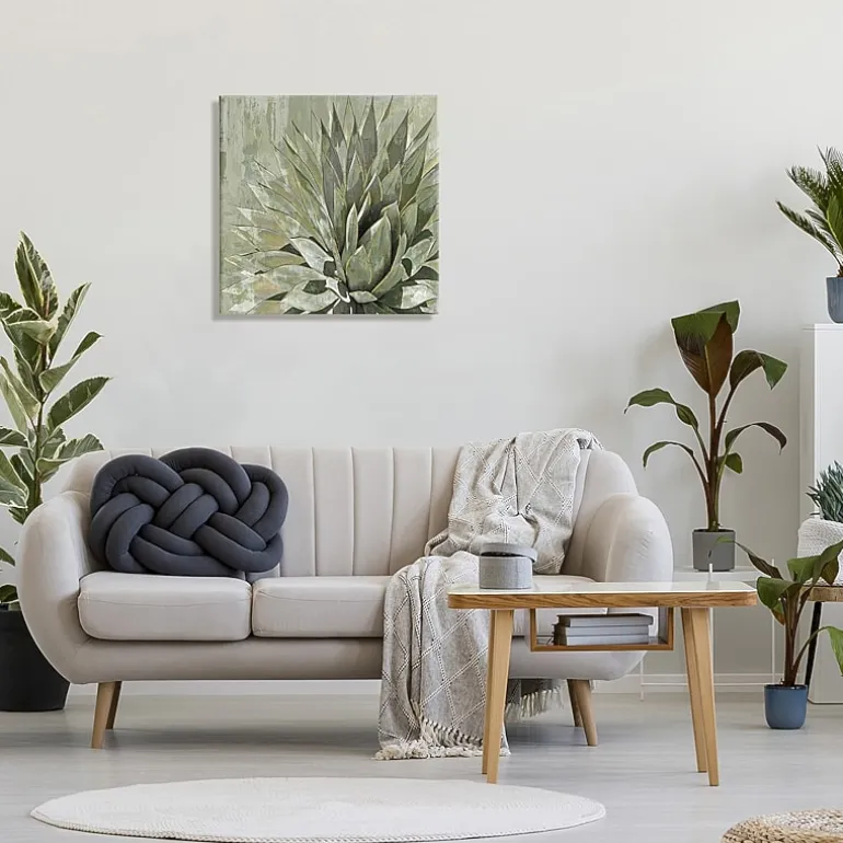 Stupell Industries Green Botanical Abstract Leaves Canvas Art