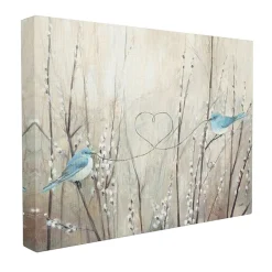 Stupell Industries Love Birds Heart Shape Canvas Art
