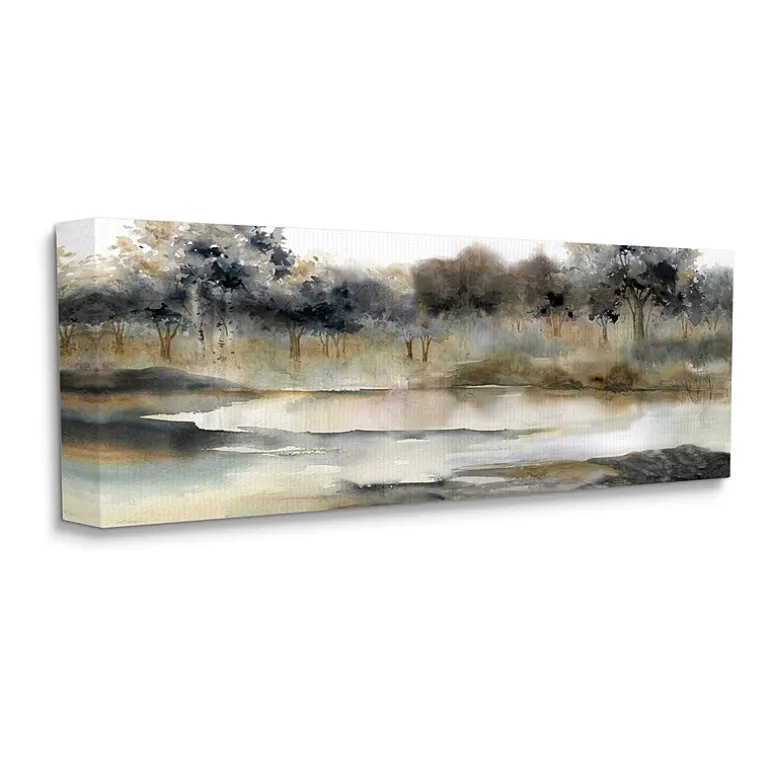 Stupell Industries Trees By Lakeside Landscape Canvas Art