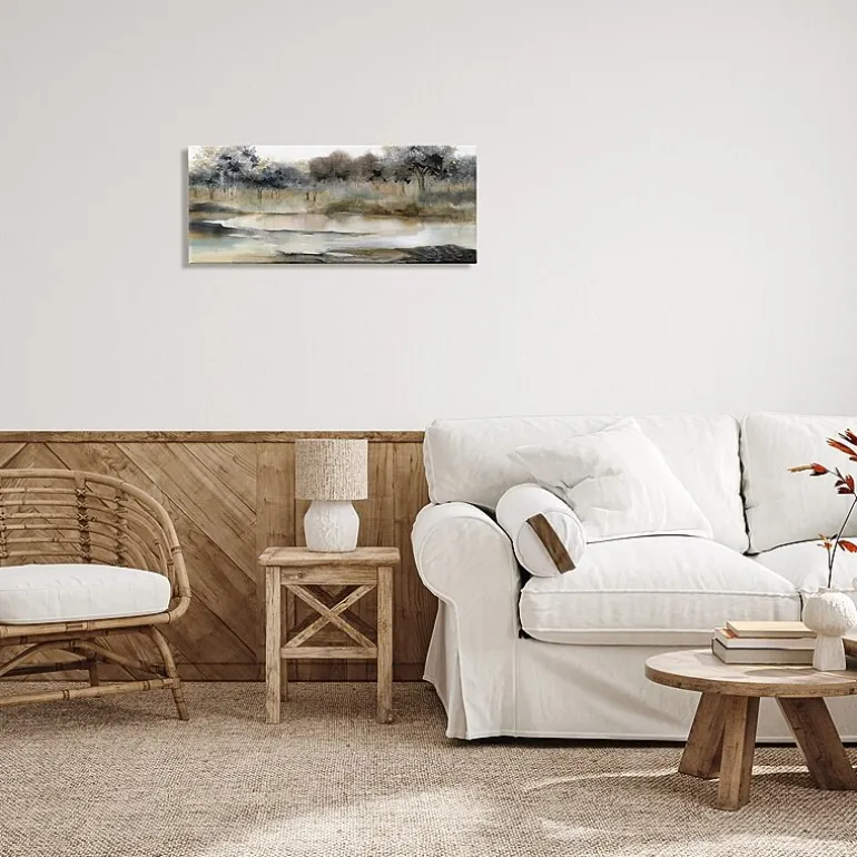 Stupell Industries Trees By Lakeside Landscape Canvas Art