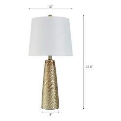 Stylecraft Christy Golden Copper With Brussels White Shade Ceramic Table Lamp