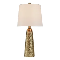Stylecraft Christy Golden Copper With Brussels White Shade Ceramic Table Lamp