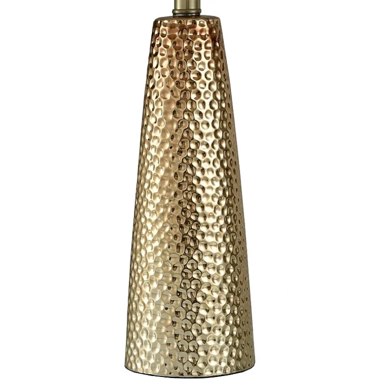 Stylecraft Christy Golden Copper With Brussels White Shade Ceramic Table Lamp