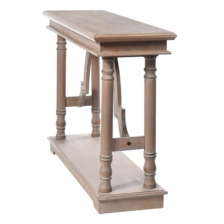StyleCraft Gray Wash Wood Trestle Console Table