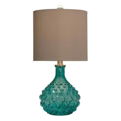 Stylecraft 10 W Blue & Off-White Glass Table Lamp