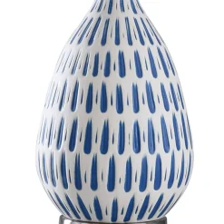 Stylecraft 15.5 W Off-White & Blue Ceramic Table Lamp