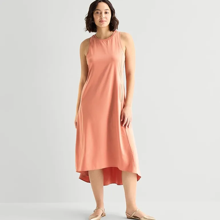 Stylus Easy Tank Womens Crew Neck Sleeveless Maxi Dress