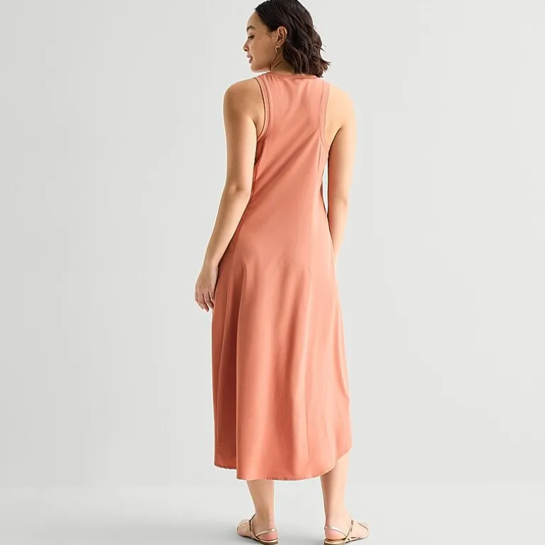 Stylus Easy Tank Womens Crew Neck Sleeveless Maxi Dress