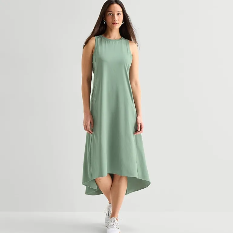 Stylus Easy Tank Womens Crew Neck Sleeveless Maxi Dress