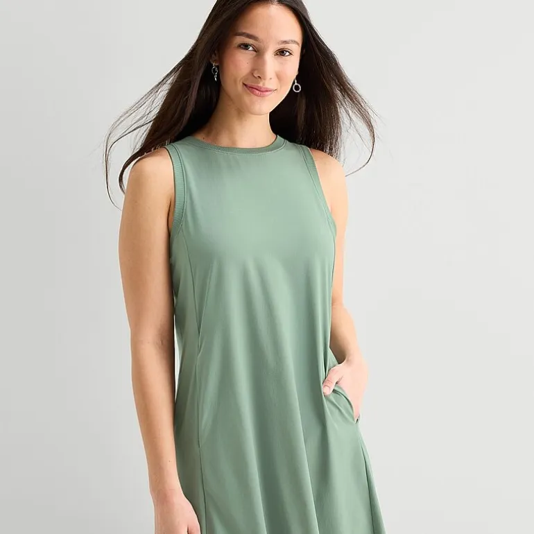 Stylus Easy Tank Womens Crew Neck Sleeveless Maxi Dress