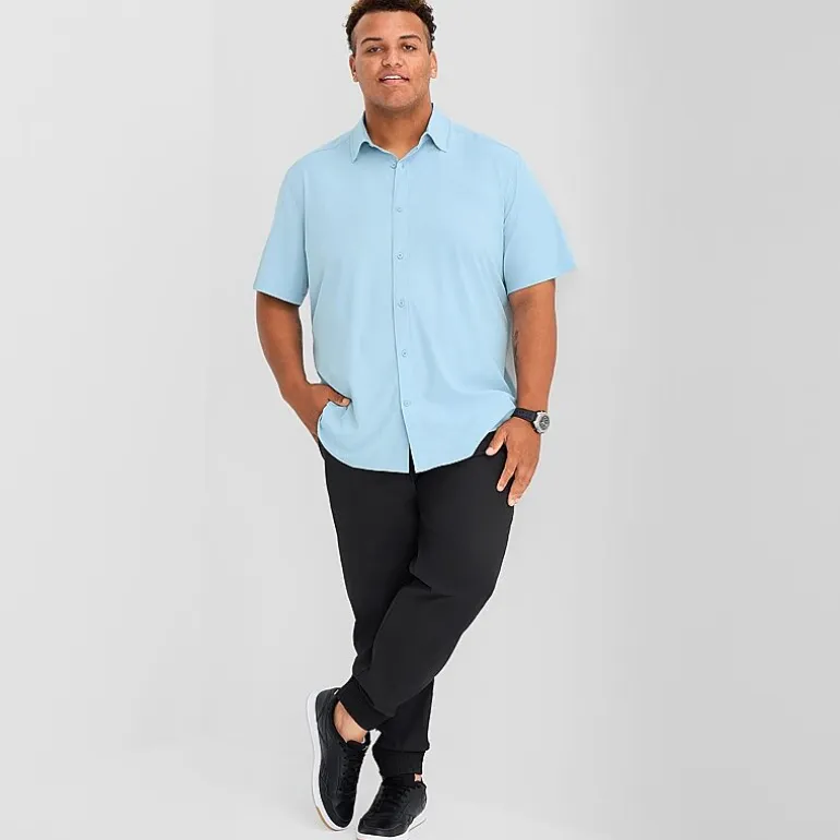 Stylus Mens Short Sleeve Regular Fit Big and Tall Button-Down Shirt