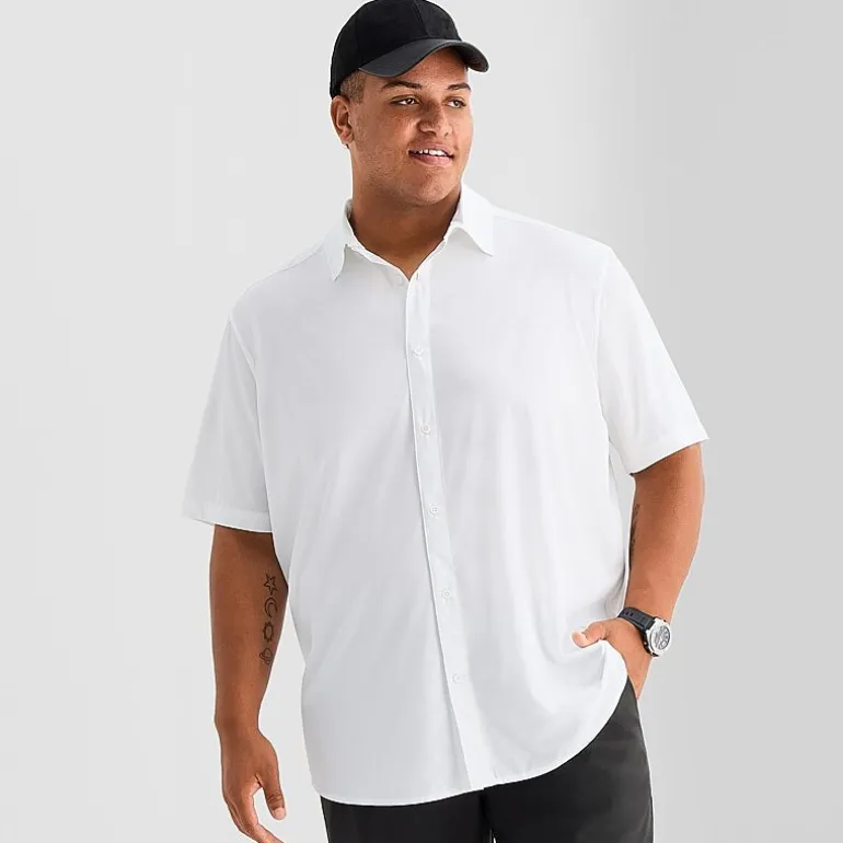 Stylus Mens Short Sleeve Regular Fit Big and Tall Button-Down Shirt